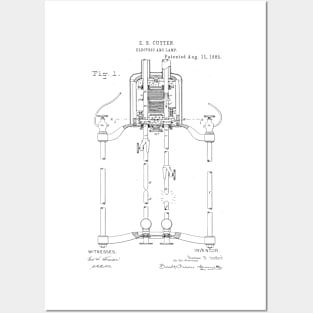 Electric Arc Lamp Vintage Patent Hand Drawing Posters and Art